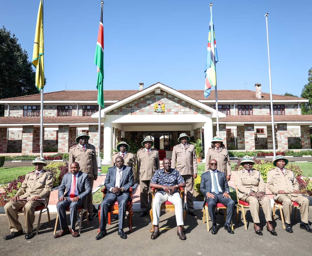 File image of President William Ruto with Regional Commissioners at Eldoret State Lodge.